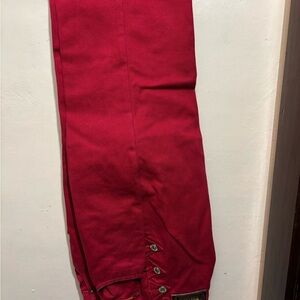 Vibrant High Rise Jeans - Bold Red